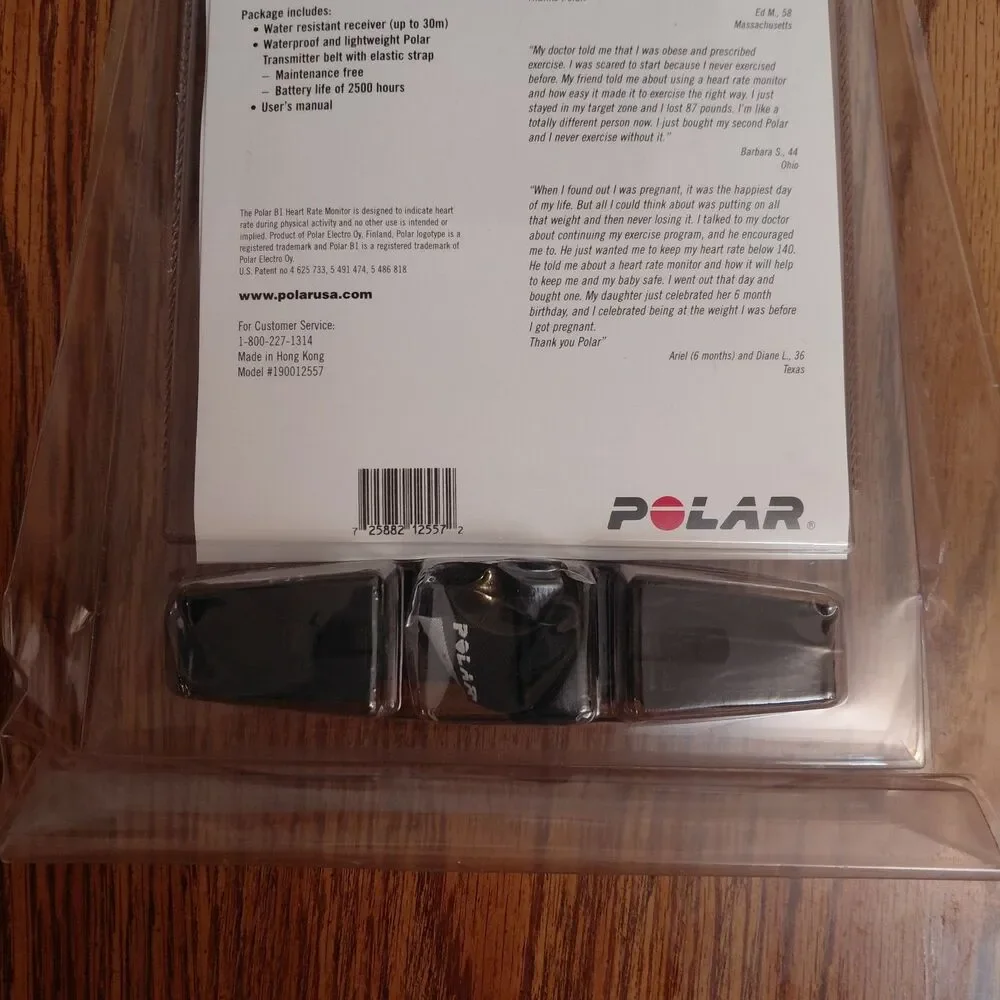 Polar Heart Monitor Watch B1 w/ Transmitter Belt Workout Trainer Model 190012557